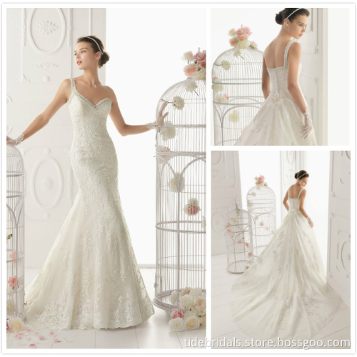 One Shoulder Lace Bridal Gown Wedding Dress (299 OVACION)